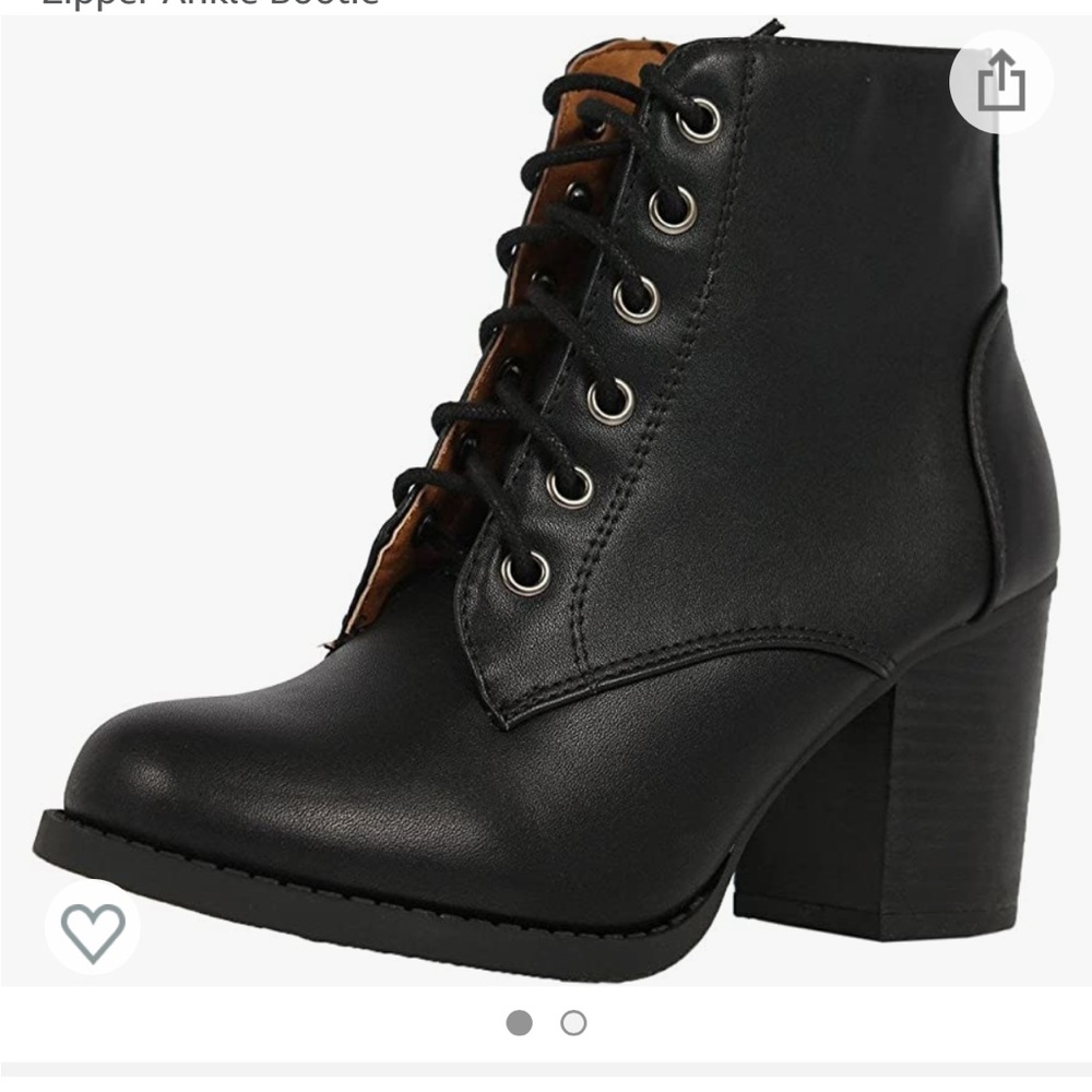 Soda Women Korman Cute Chunky Lace Up Leatherette Zipper Ankle Bootie